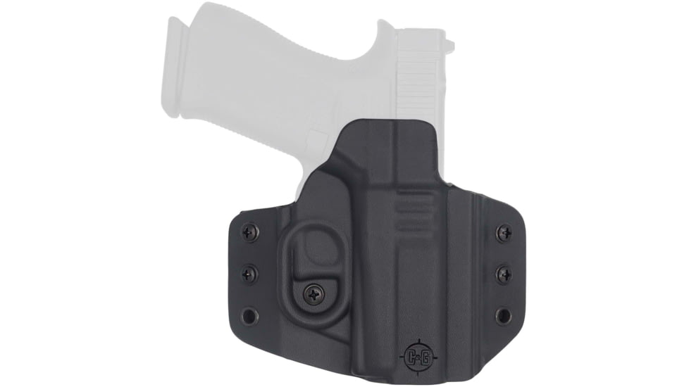 C&amp;G Holsters Covert Kydex OWB Belt Holster w/Omega and Kickramp, Glock 43/X/Mos, Right Hand, CNC Machined, Black, 0060-100