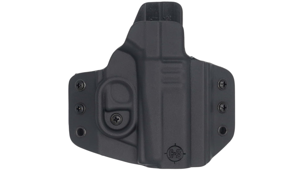 C&amp;G Holsters Covert Kydex OWB Belt Holster w/Omega and Kickramp, Glock 43/X/Mos, Right Hand, CNC Machined, Black, 0060-100