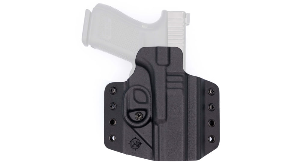 C&amp;G Holsters Covert Kydex OWB Belt Holster w/Omega and Kickramp, Glock 19/19X/23/44/45, Right Hand, CNC Machined, Black, 0006-100