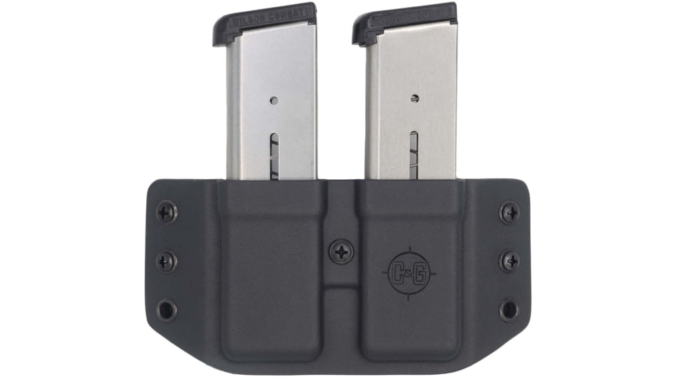 C&amp;G Holsters Double Flat Magazine OWB Holster, 1911, Ambidextrous, Black, 4029-100