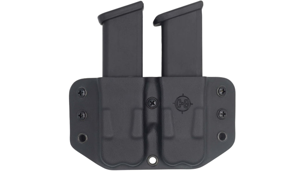 C&amp;G Holsters Double Flat Magazine OWB Holster, 1911, Ambidextrous, Black, 4029-100