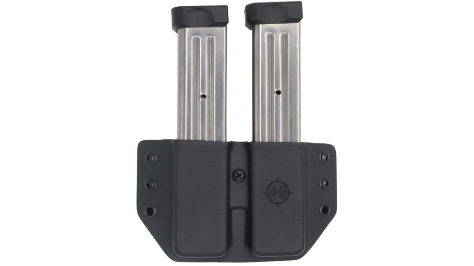 C&amp;G Holsters Double Flat Magazine OWB Holster, 1911, Ambidextrous, Black, 4029-100