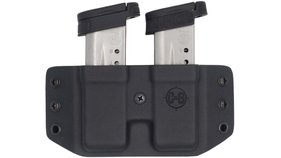 C&amp;G Holsters Double Flat Magazine OWB Holster, 1911, Ambidextrous, Black, 4029-100