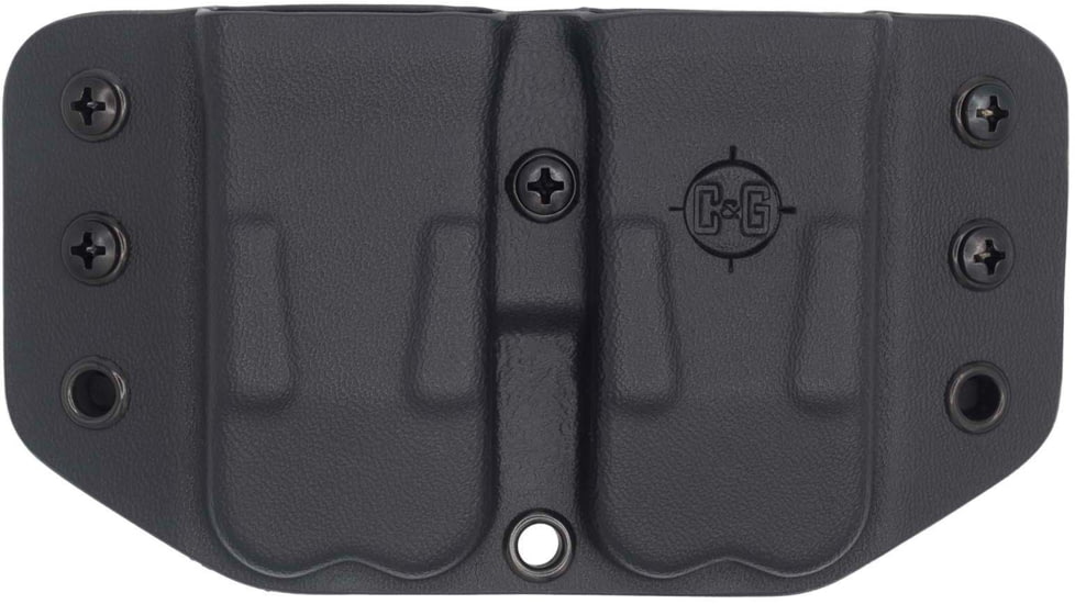 C&amp;G Holsters Double Flat Magazine OWB Holster, 1911, Ambidextrous, Black, 4029-100