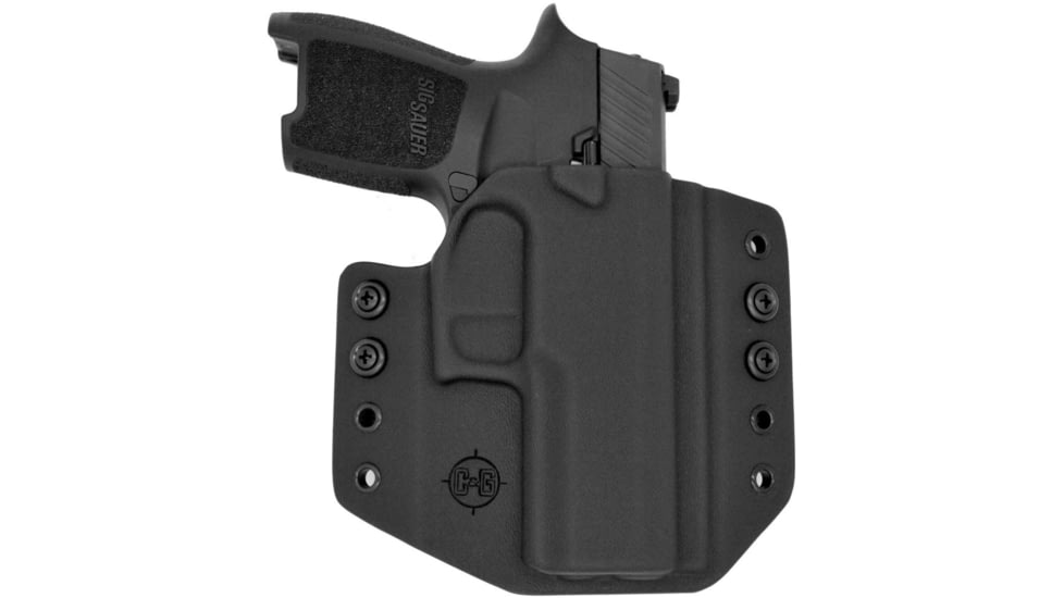 C&amp;G Holsters OWB Covert Sig Sauer P320c RH S, Outside-the-Waistband OWB, Sig Sauer P320c, Right, Black, 086-100