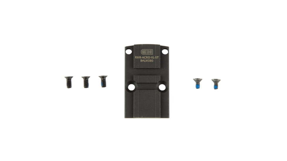 C&amp;H Precision Optic Mounting Plate, Fits Trijicon RMR, RMR to Aimpoint ACRO &amp; C&amp;H Duty/Duty-XL, Anodized Finish, Black, RMR-ACRO-XL-ST