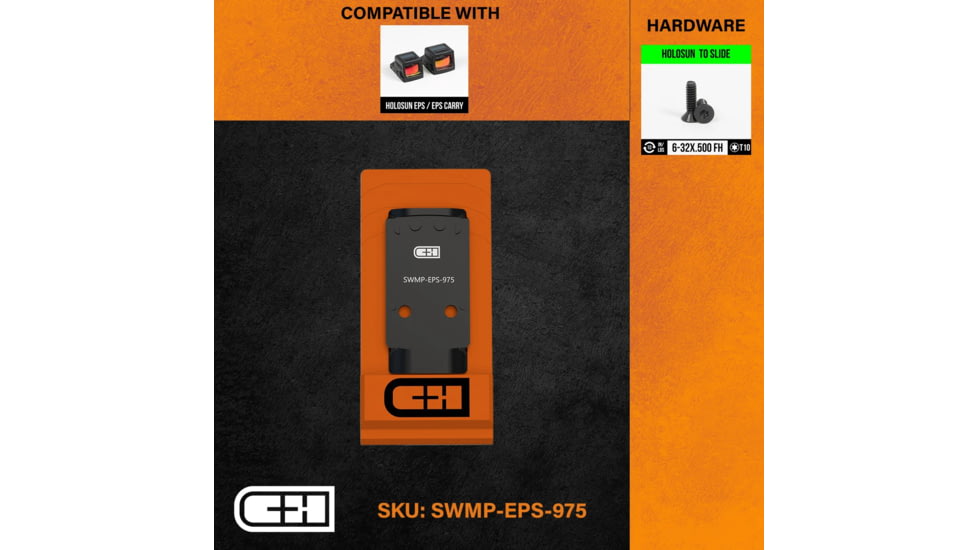 C&amp;H Precision Weapons Optics Adapter Plate, S&amp;w M2.0 Core, Holosun EPS, SWMP-EPS-975