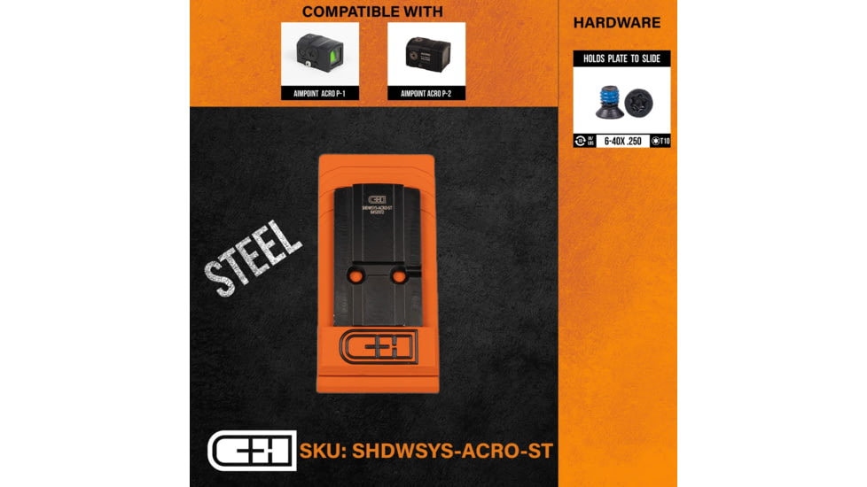 C&amp;H Precision Weapons Optics Adapter Plate, Shadow Systems Aftermarket Slide, Aimpoint ACRO, SHDWSYS-ACRO-ST