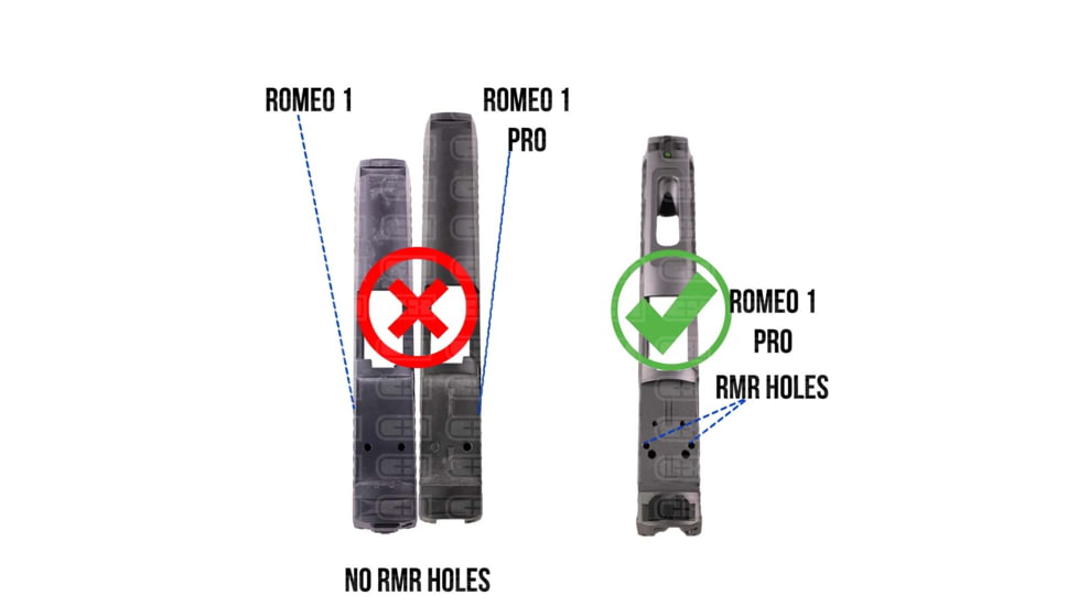 C&amp;H Precision Weapons ROMEO1 Pro w/ RMR Holes Filler Plate, SIG Sauer P320 RX/X Series, Trijicon RMR/SRO, Holosun 407C/507C/508C/508T, Black, SGRX-RSH-FIL