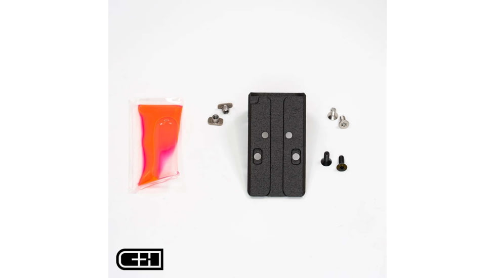 C&amp;H Precision Weapons V4 Defender MIL/LEO Adapter Plate, Glock MOS, Trijicon RMR TYPE 1 &amp; 2, Black, GL-RMR-DEF