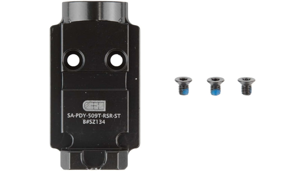 C&amp;H Precision Weapons Agency Optic System Optic Mounting Plate, Holosun 509T, Matte Finish, Black, AOS-509T-RSR-ST