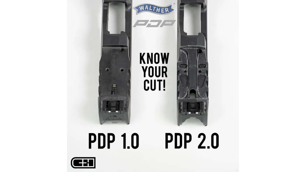 C&amp;H Precision Weapons Walther Defense PDP 2.0 Adapter Plate,Holosun 407K, 507K, RPS, EPS Carry, Black, WLPDP2.0-HOLOk
