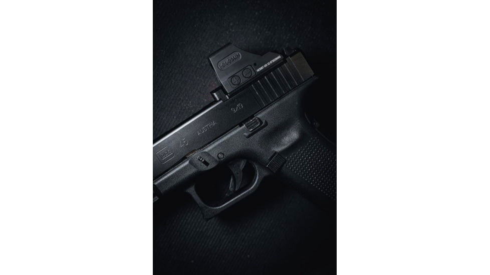 Calculated Kinetics Glock MOS Dogtag Optic Plate, RMR Footprint, Black, MOS-RMRLEDT