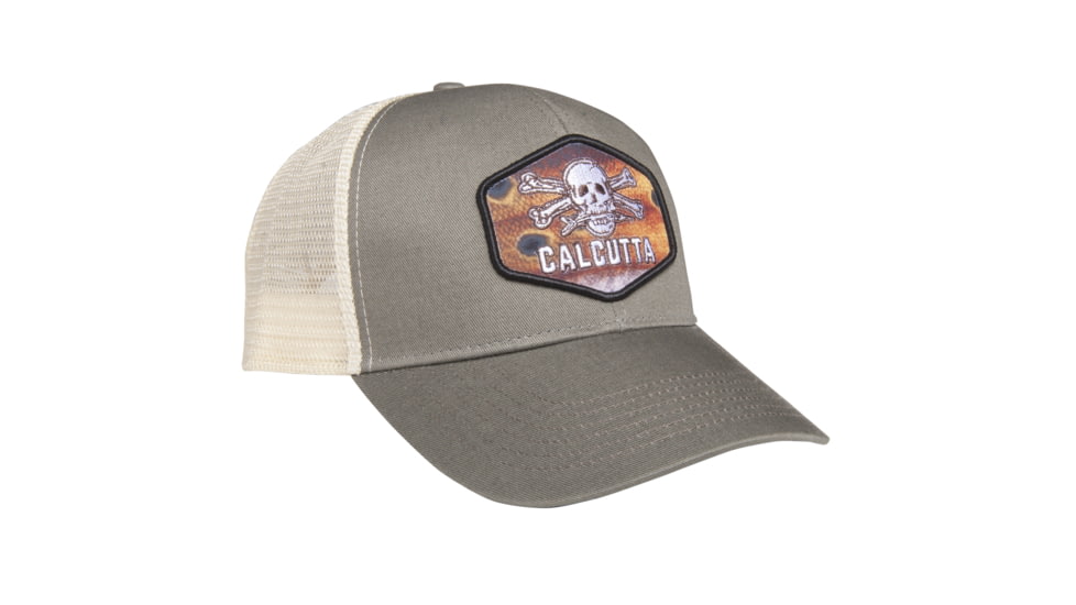 Calcutta Striper Patch Men's Hat, Olive Crown/Bone, BR230542