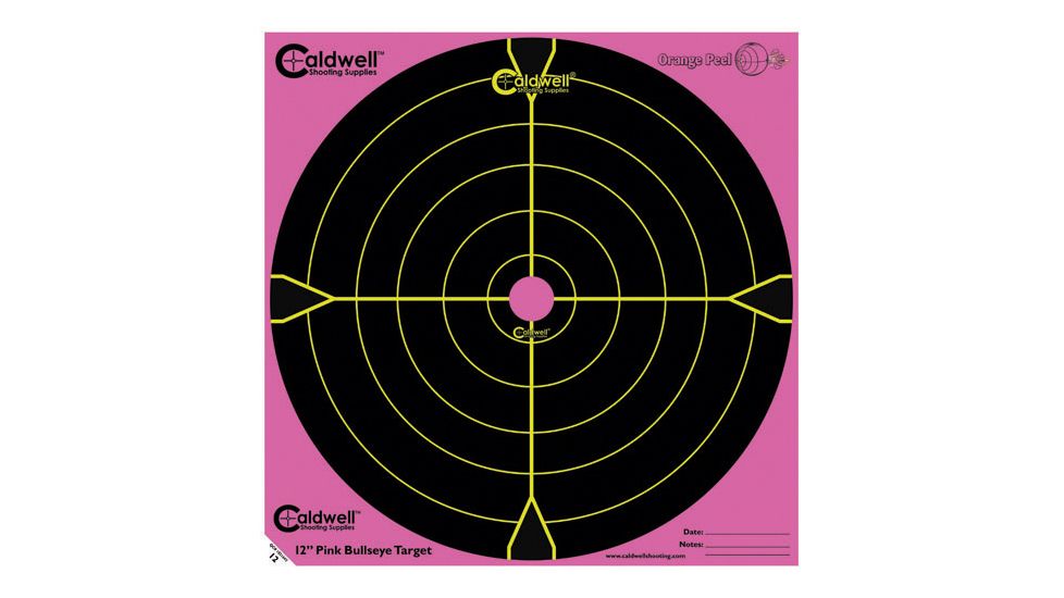 Caldwell Orange Peel 12-in Bullseye Targets, 5 Sheets, Pink 317536