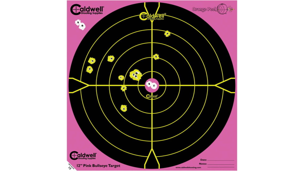 Caldwell Orange Peel 12-in Bullseye Targets, 5 Sheets, Pink 317536
