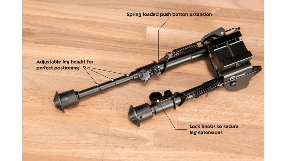 Caldwell Pic Rail XLA Fixed Bipod, Black, 6in -9in, 110140