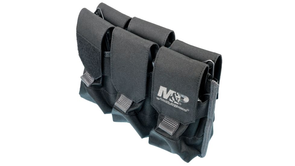 Smith &amp; Wesson Pro Tac 6 AR/AK Magazine Pouch, Black With M&amp;P Logo, 110181
