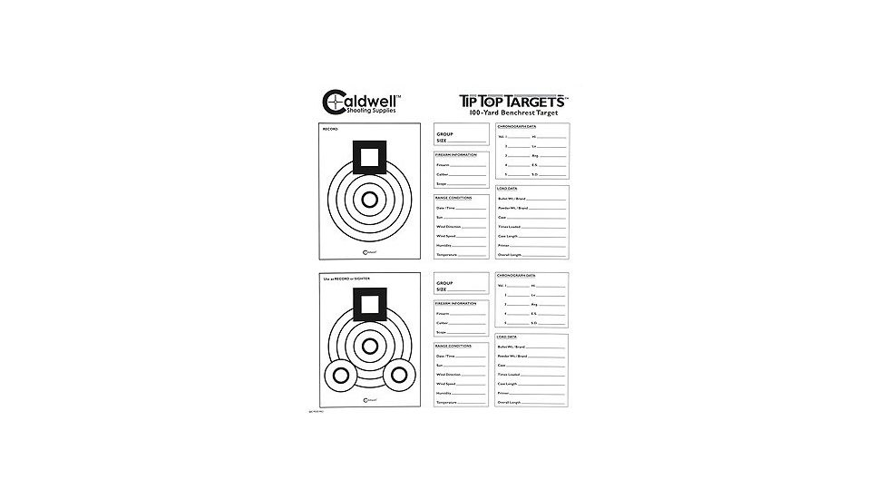 Caldwell Tip Top Target 100 and 200 yard Benchrest