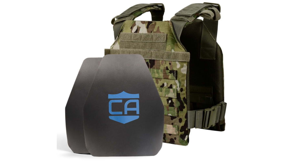 Caliber Armor AR550 Level III+ Active Shooter Response Package, Shooters Cut, Scorpion OCP, Medium/Large, 19-AR550-ASRP-OCP