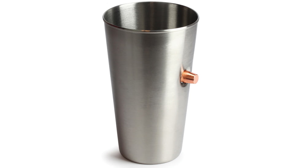 Caliber Gourmet Bullet Pint Glass Stainless, 21 oz capacity, CBG-LMS-PINT-SS