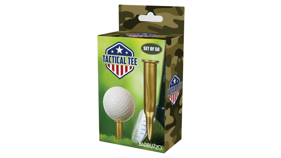 Campco Caliber Gourmet Tactical Golf Tee, 50-Pack, Brass, CBGTEE