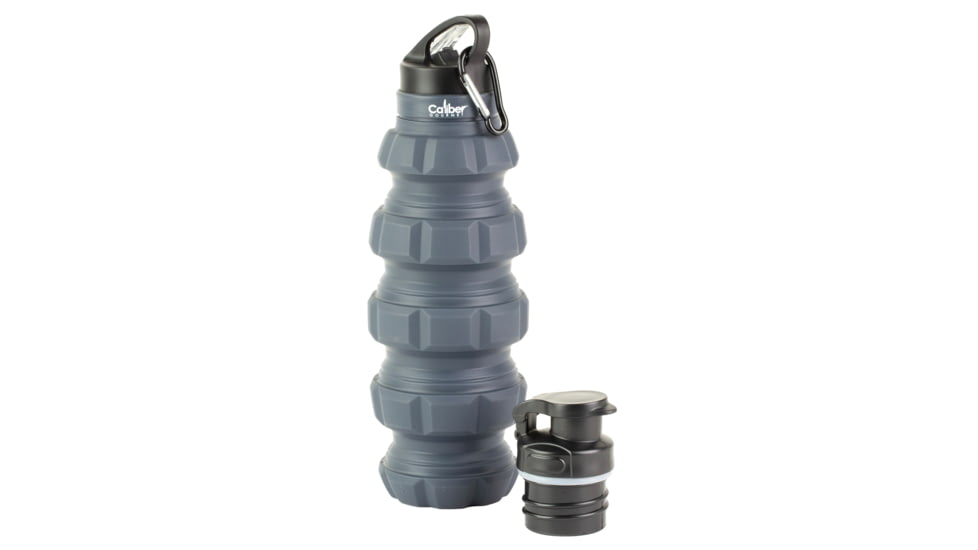 Caliber Gourmet Silicone Collapsible Grenade Water Bottle, 580ml, CBG-TMS-GRENADE