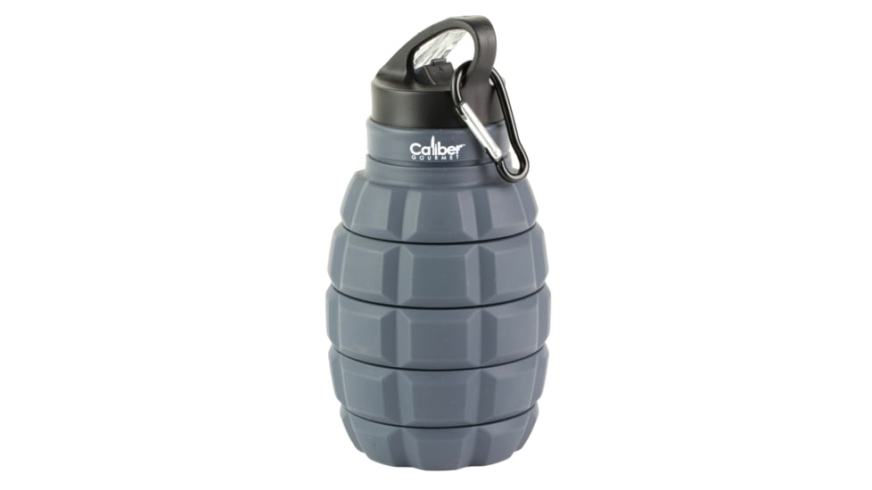 Caliber Gourmet Silicone Collapsible Grenade Water Bottle, 580ml, CBG-TMS-GRENADE