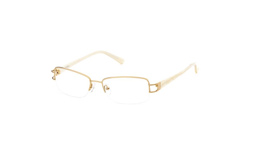 Calligraphy Collections F-373 SESC F37300 Progressive Prescription Eyeglasses - Col2 - Shiny Gold/pearl SESC F373005335 WH