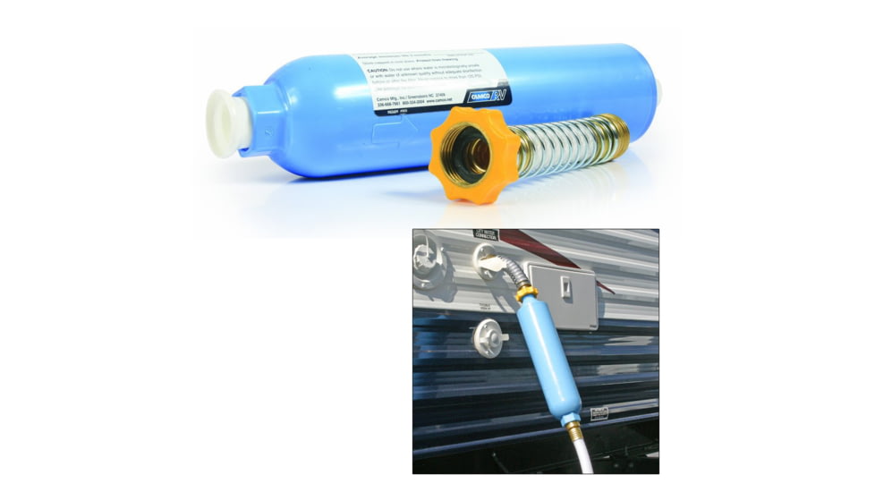 Camco KDF/Carbon Water Filter w/Flexible Hose Protector TastePURE 52848