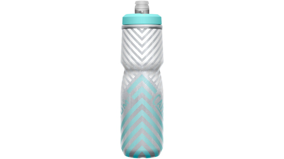 CamelBak Podium Chill Outdoor Bike Bottle, Gray/teal Stripe - 1873307071