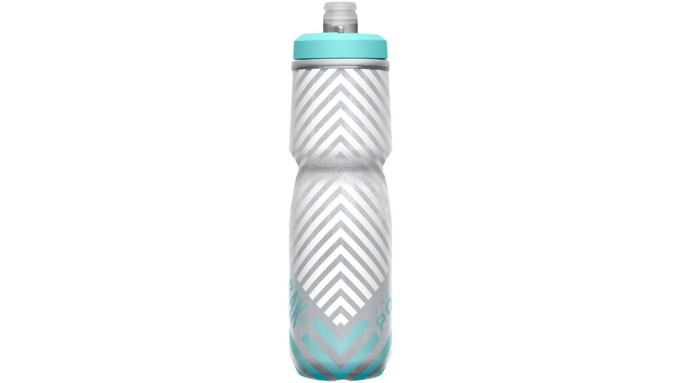 CamelBak Podium Chill Outdoor Bike Bottle, 24oz, Gray/Teal Stripe, 1873307071