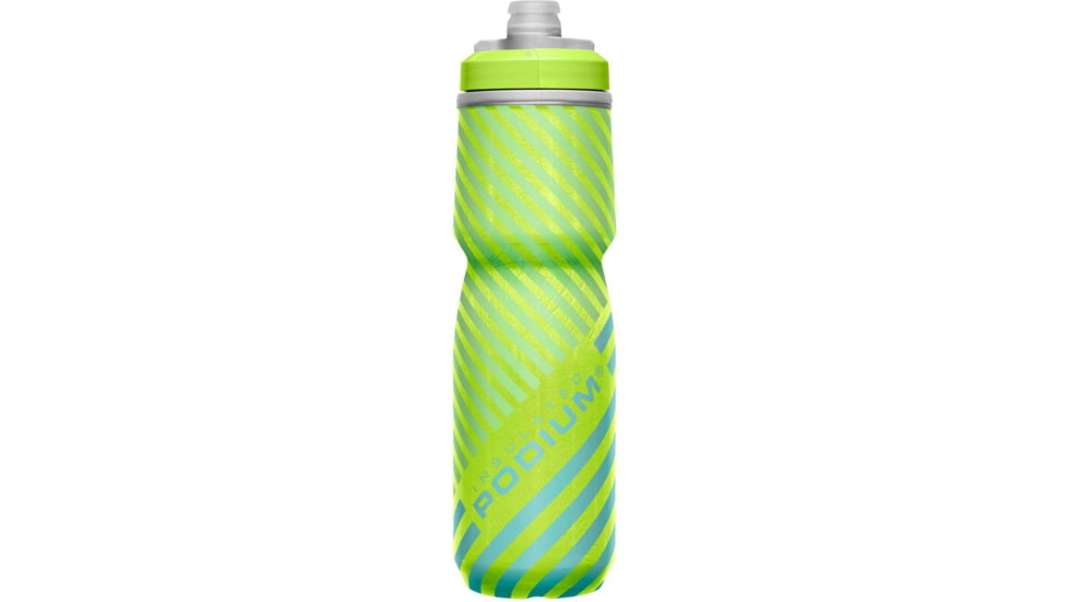 CamelBak Podium Chill Outdoor Bike Bottle, 24oz, Lime/Blue Stripe, 1873306071