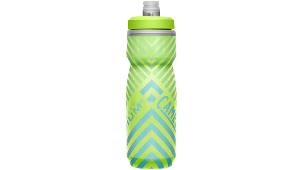 CamelBak Podium Chill Outdoor Bike Bottle, Lime/blue Stripe - 1874303062