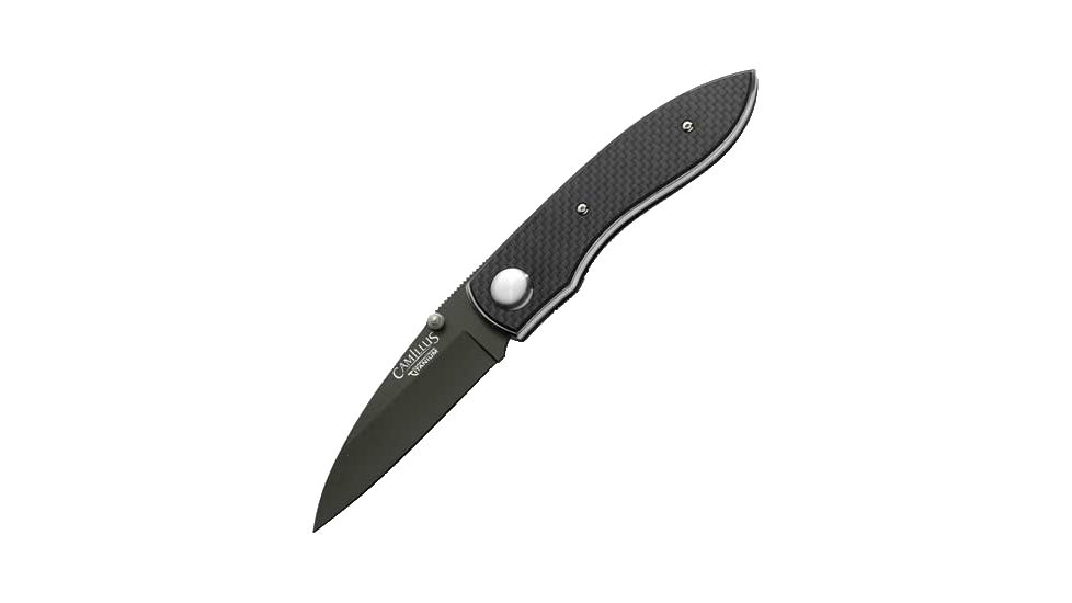 Camillus Knives 8.25 in. Ti Folding Titan, Carbon Fiber Handle, Bk. BL., Pl. CM18519