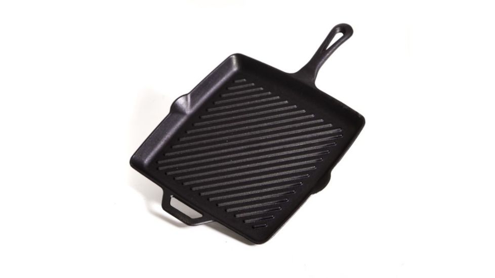 Camp Chef 11 Square Cast Iron Skillet With Ribs, Black SK11R