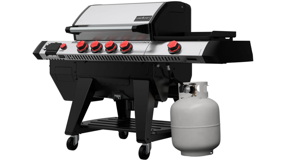 Camp Chef Gas Train and Sidekick for Apex Pellet Grill, 24 in, Stainless Steel/ Black, PG24HGGT