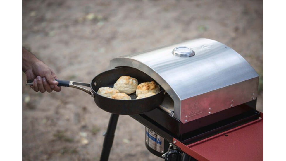 Camp Chef Italia Artisan Pizza Oven Accessory w/ Door, Black/Silver, 14x16in, PZ30D