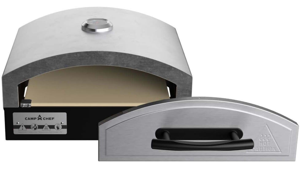 Camp Chef 14inX16in Italia Artisan Pizza Oven Accessory W/ Door, Black/Silver, PZ30D