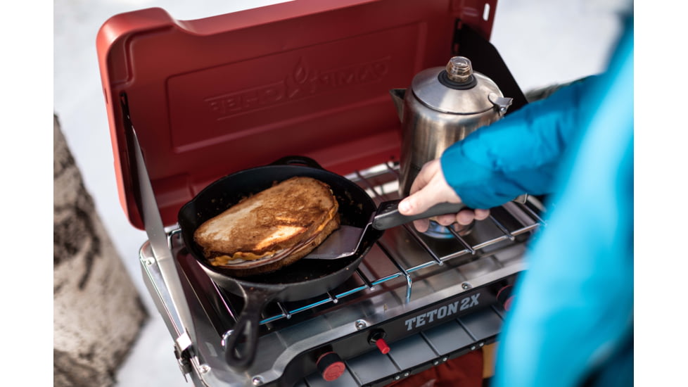 Camp Chef Mountain Series Teton 2X Two-Burner Cooking System, Black/Red, MSTX