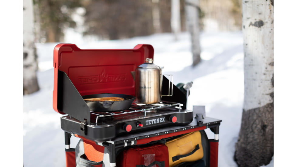 Camp Chef Mountain Teton 2X Two-Burner Cooking System, Black/Red, MSTX