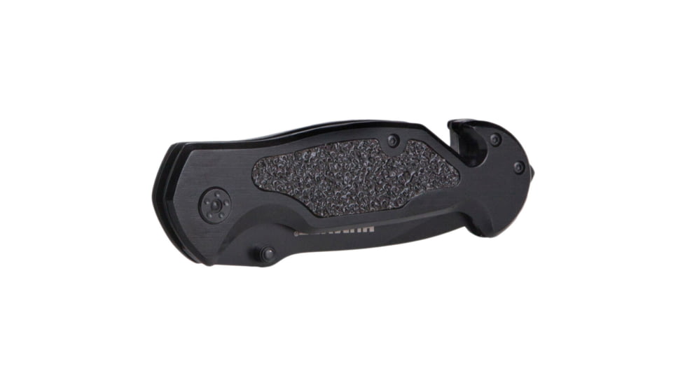 Campco Emergency Rescue Combo Folding Knife and Tactical Flashlight, 3.25in , Stainless Steel, Spear Point, Glass Fiber Black Handle, Stainless Steel, HMVKCER1