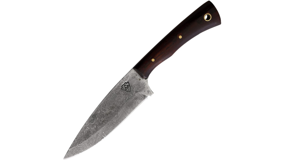 Campcraft Outdoors Lt. Colonel Bushcraft Knife, 9.5in Overall, 5in, 1095HC Steel Blade, Pecan Wood Handle, Leather Sheath, 640117981085