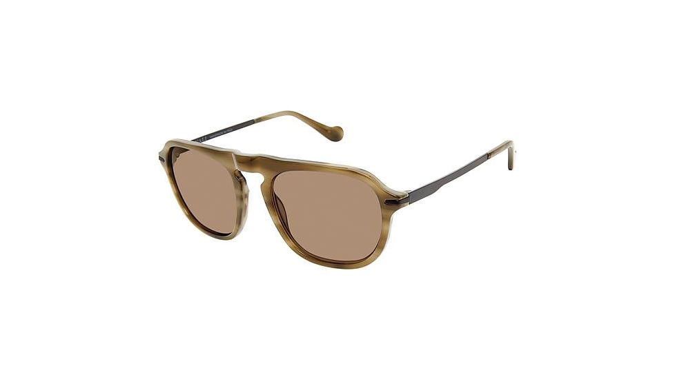 Canali 219 Sunglasses - Frame OLIVE HORN/BLACK, Lens Color G-15, Size 54/20mm CO21903