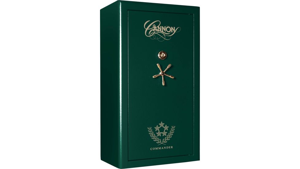 Cannon Safe Commander 43 Fireproof 36 Gun Safe, 72x40x28in - Hammertone Green/Brass CO43-H4FDB-13