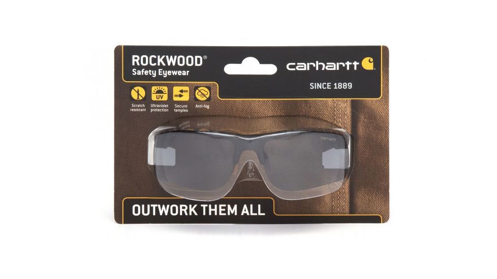 Carhartt Rockwood Safety Glasses w/Gray Anti-Fog Lens ,capture clam, CHB720DTCC