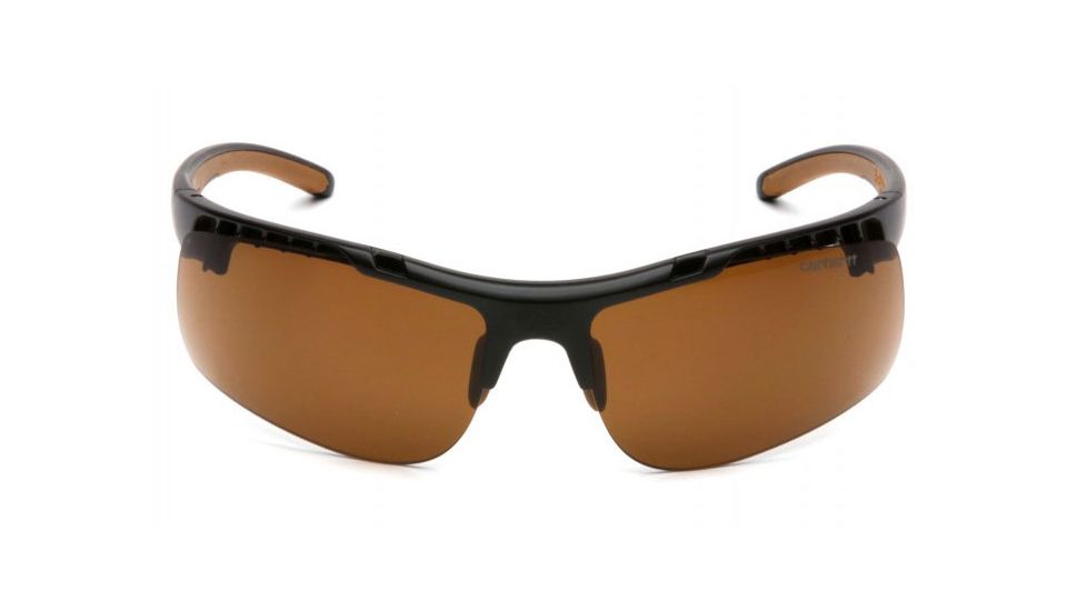 Carhartt Rockwood Safety Glasses w/Sandstone Bronze Anti-Fog Lens ,polybag, Black/Tan, CHB718DT