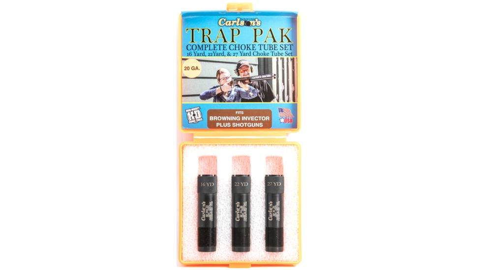 Carlson's Choke Tubes Trap Pack Choke Tube Set, Browning Invector Plus, 20 gauge, Black, 17201