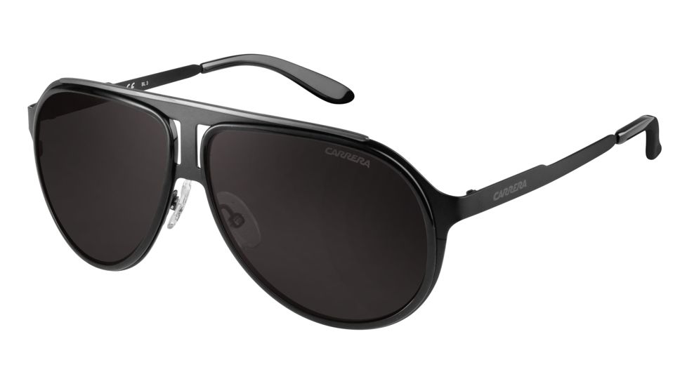 Carrera 100/S Sunglasses CA100S-0HKQ-NR-5912 - Black Ruthenium Frame, Brown Gray Lenses, Lens Diameter 59mm, Distance Between Lenses 12mm