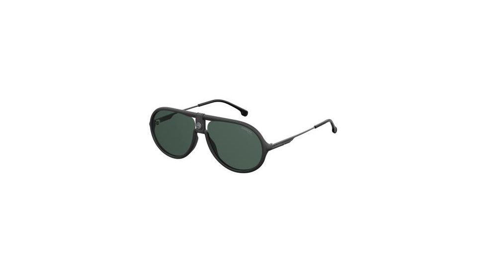 Carrera 1020/S Sunglasses CA1020S-0003-UC-6015 - Matte Black Frame, Green Polarized Lenses, Lens Diameter 60mm, Distance Between Lenses 15mm